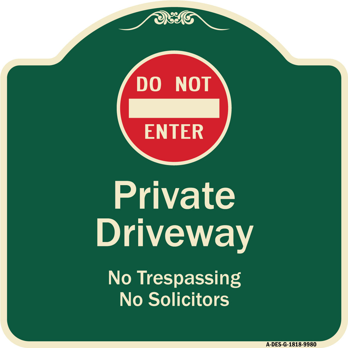 Do Not Enter Private Driveway No Trespassing Or Solicitors With Symbol