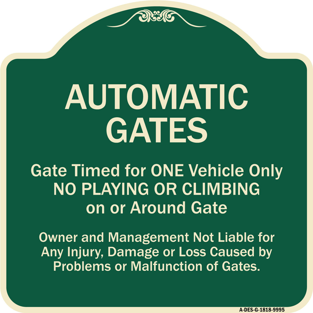 Automatic Gates, Gate Timed For One Vehicle Only