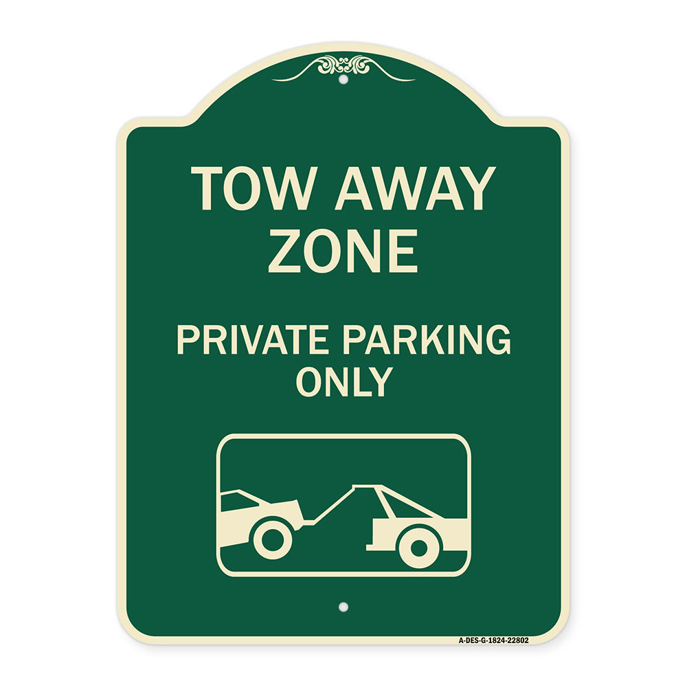 Tow Away Zone - Private Parking Only (With Car Towing Symbol)