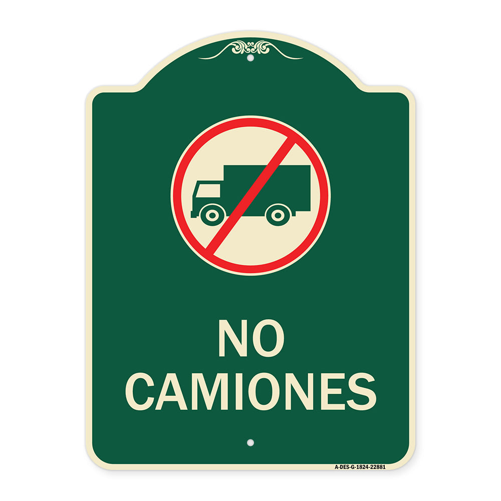 Spanish Traffic Sign No Camiones (No Trucks) (With Graphic)