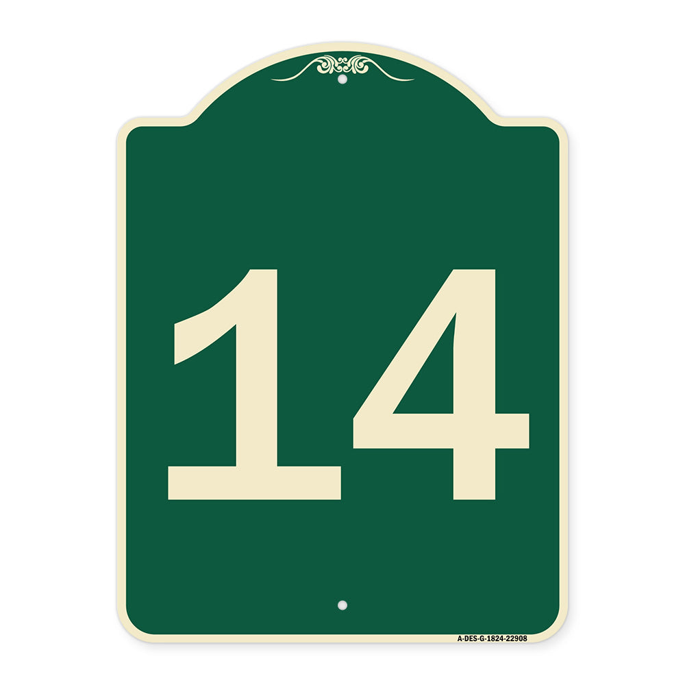Sign with Number '14