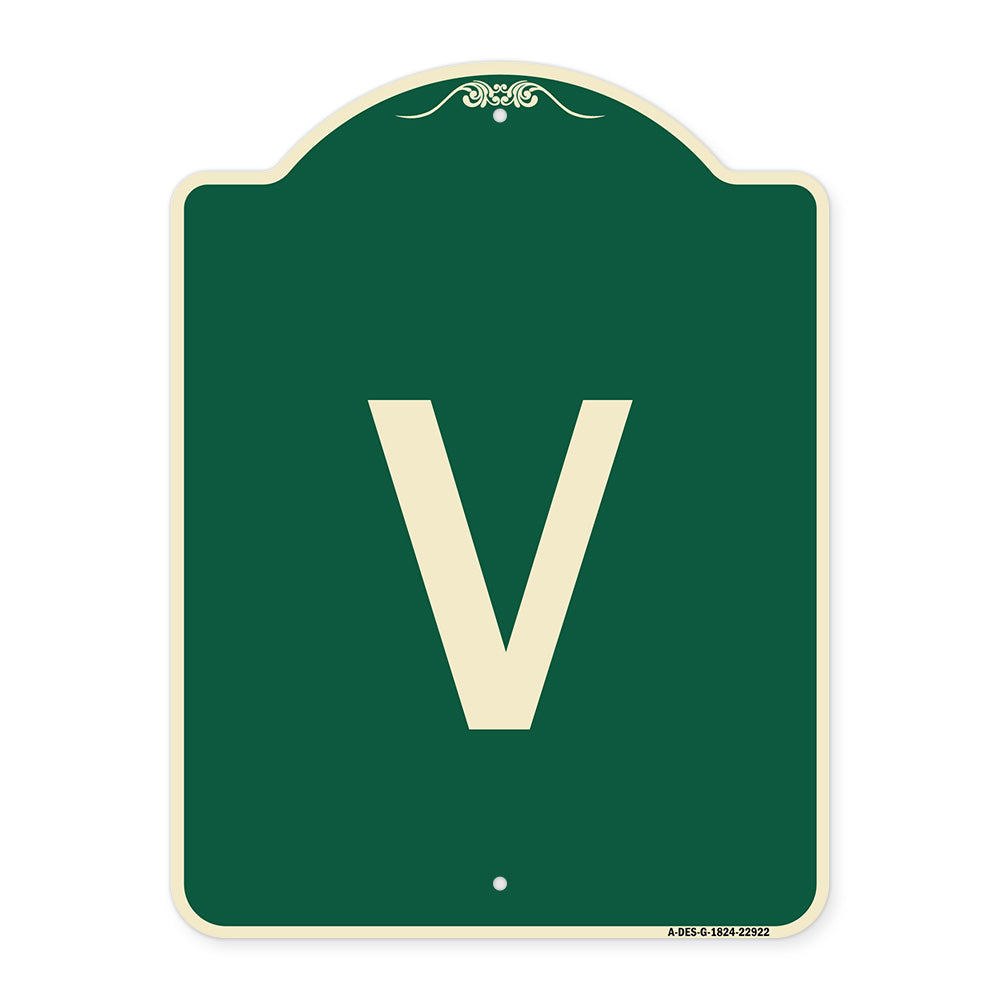 Sign with Letter V