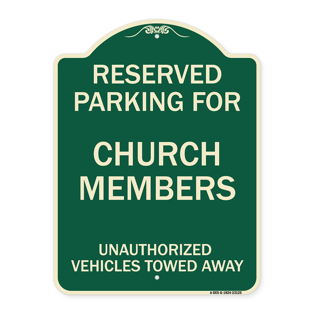 Reserved Parking for Church Members Unauthorized Vehicles Towed Away
