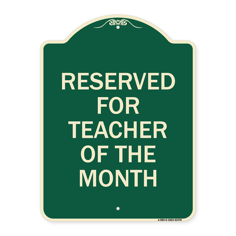 Reserved for Teacher of the Month