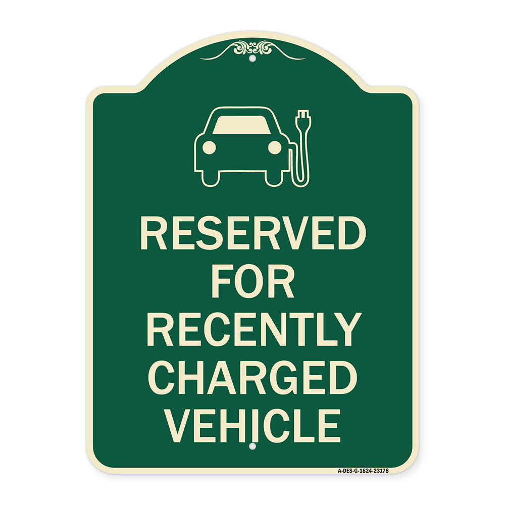Reserved for Recently Charged Vehicle with Graphic