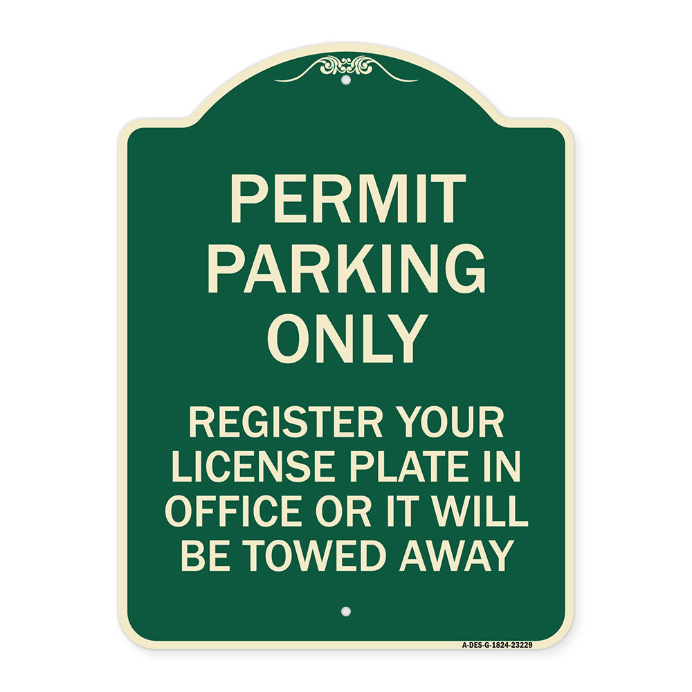 Register Your License Plate in Office or It Will Be Towed Away
