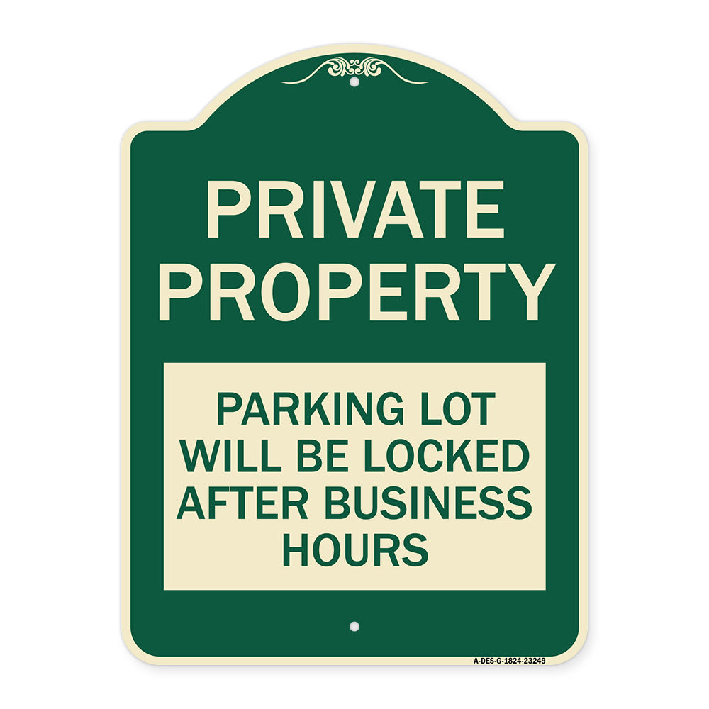 Private Property Parking Lot Will Be Locked After Business Hours