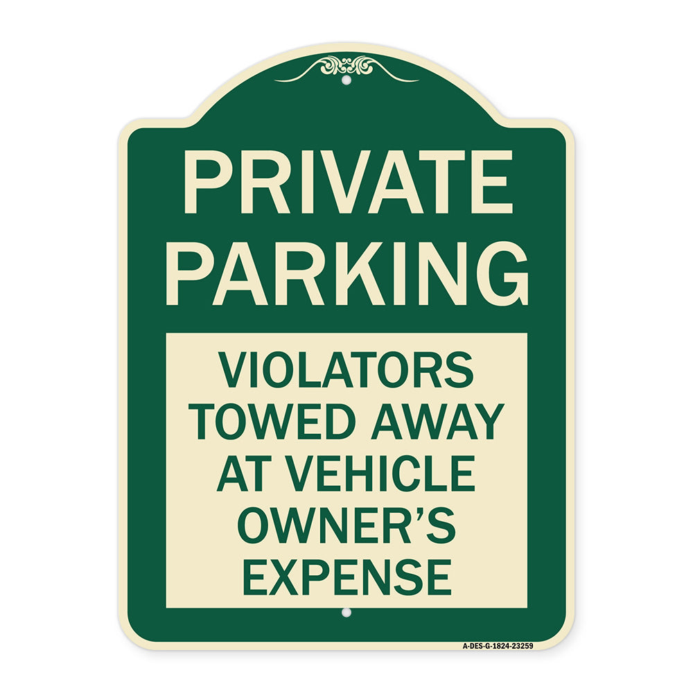 Private Parking Violators Towed Away at Vehicle Owner's Expense