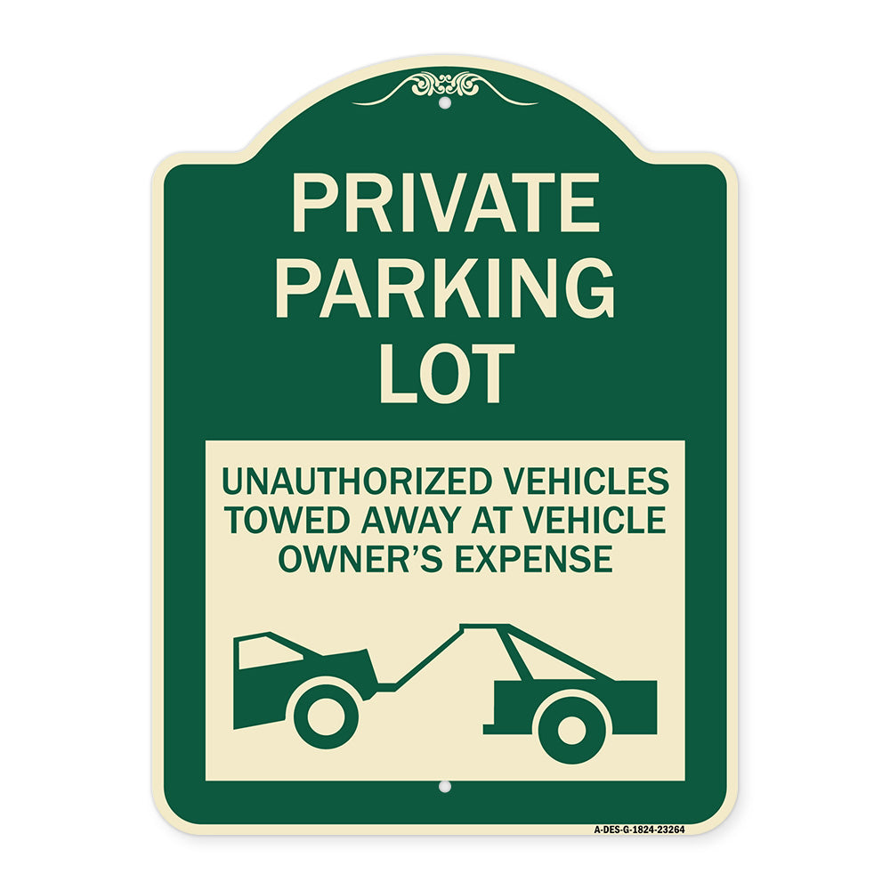 Private Parking Lot Unauthorized Vehicles Towed at Owner Expense