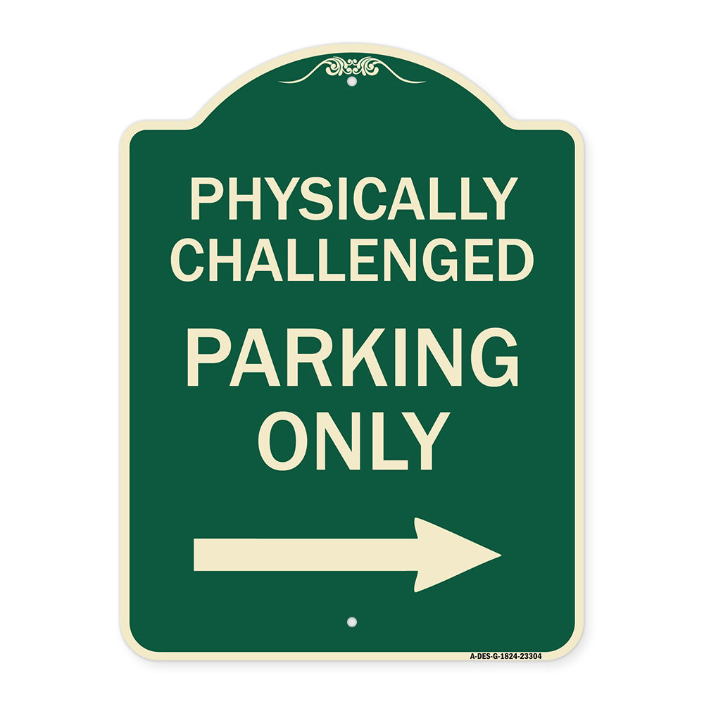 Physically Challenged Parking Only (With Left Arrow)