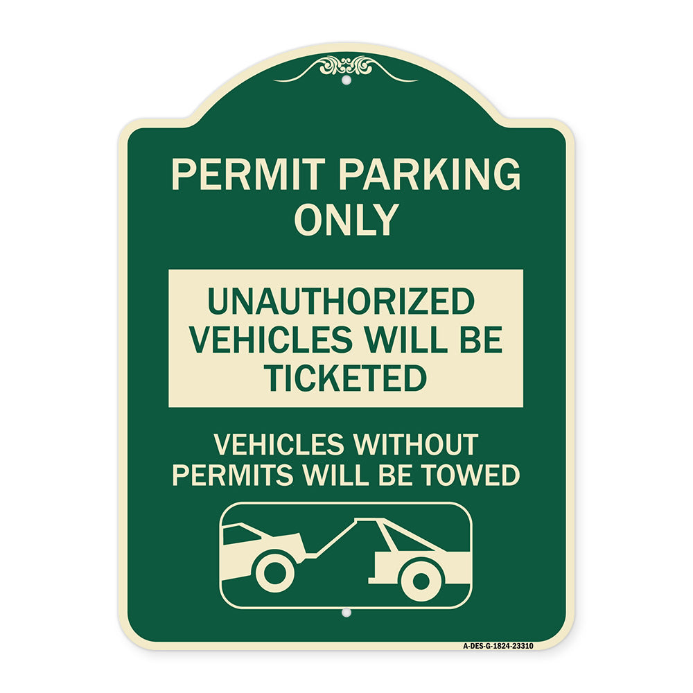 Permit Parking Only Unauthorized Vehicles Will Be Ticketed Vehicles Without Permits Will Be Towed (With Graphic)