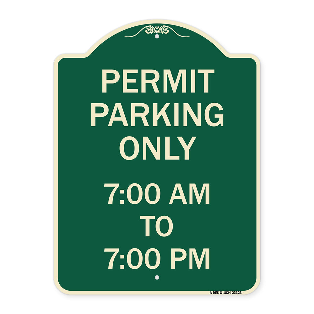 Permit Parking Only 7-00 Am to 7-00 Pm