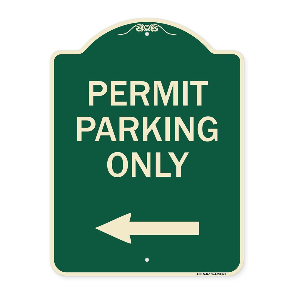 Permit Parking Only (With Left Arrow)