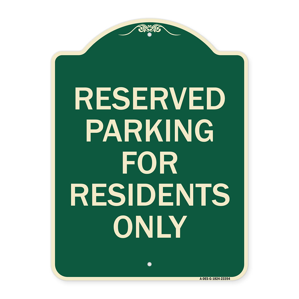 Parking Space Reserved Sign Parking Reserved for Residents Only