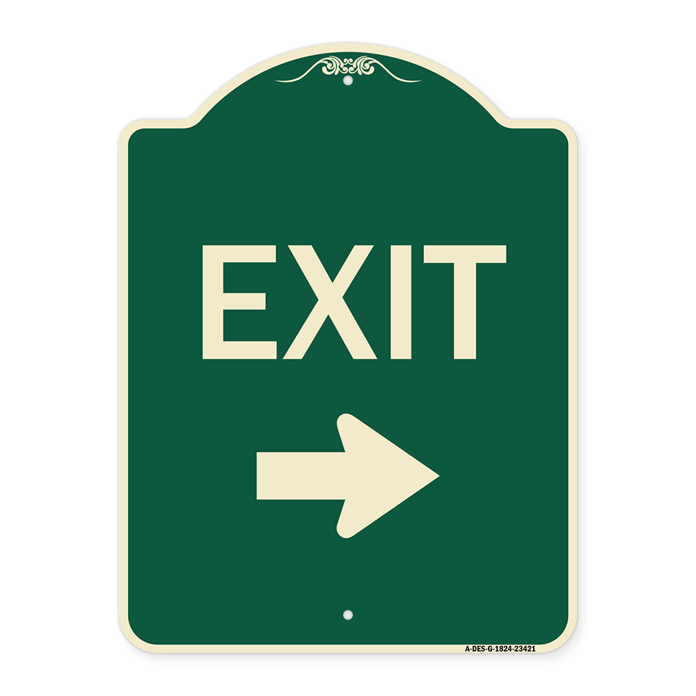 Parking Lot Sign Exit Sign (Right Arrow)