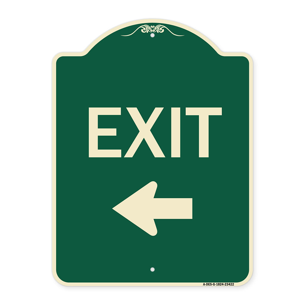 Parking Lot Sign Exit Sign (Left Arrow)