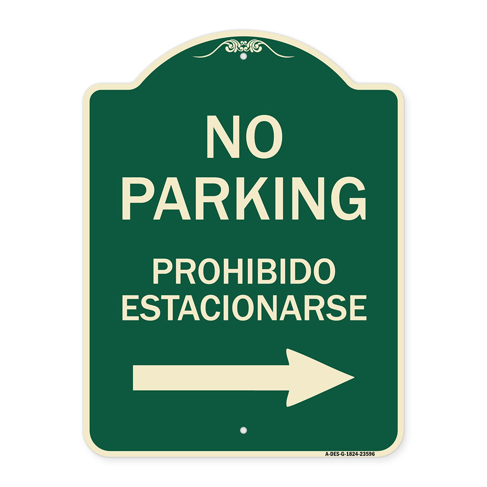 No Parking Prohibido Estacionarse (With Left Arrow)