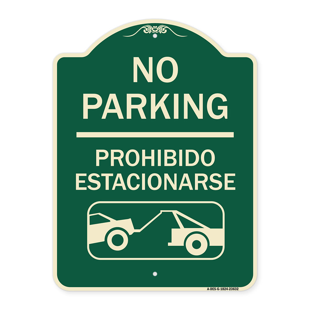 No Parking - Prohibido Estacionarse (With Car Tow Graphic