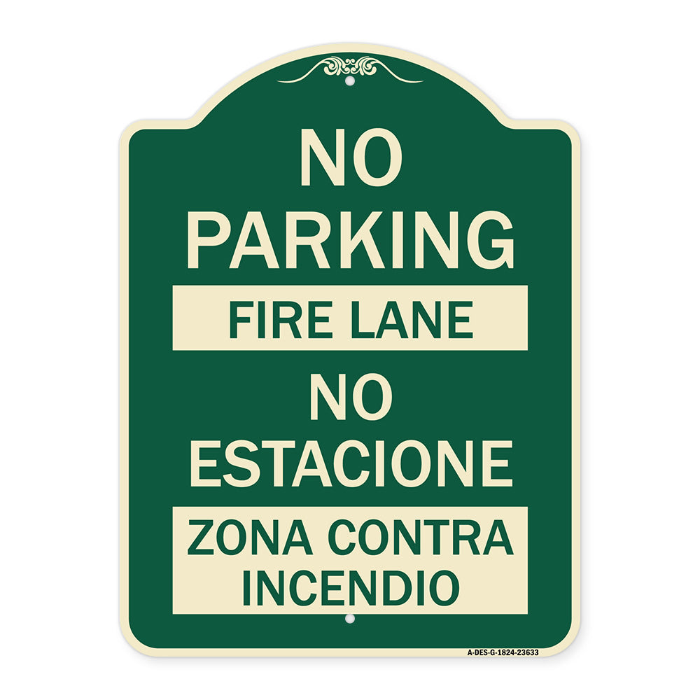No Parking - Fire Lane - No Estacione Zona Contra Incendio