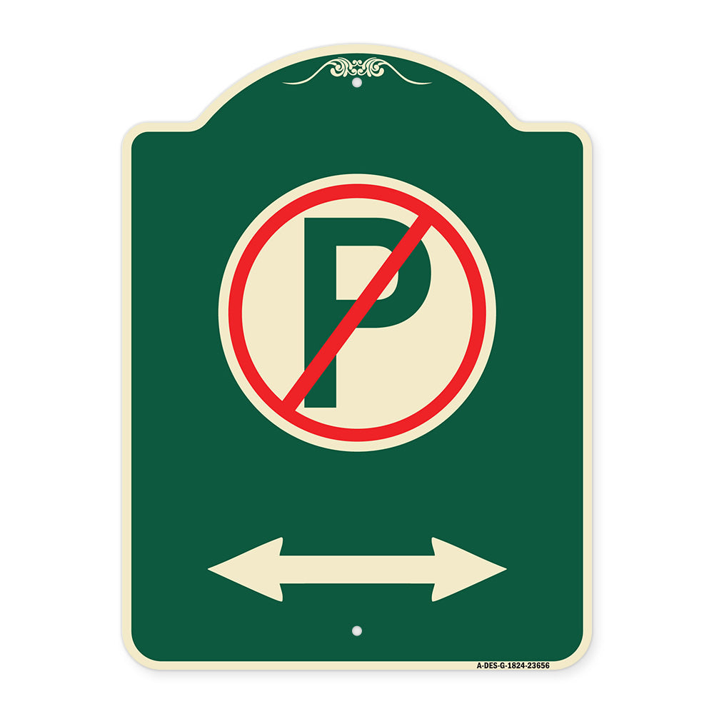 No Parking Symbol with Bidirectional Arrow