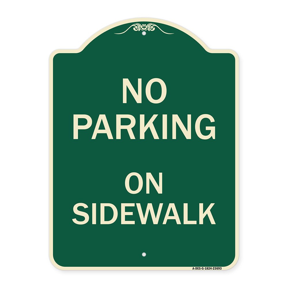 No Parking on Sidewalk Parking Sign