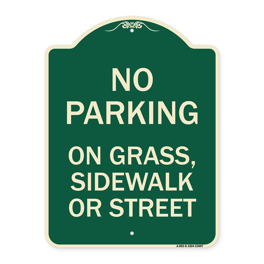 No Parking on Grass Sidewalk or Street