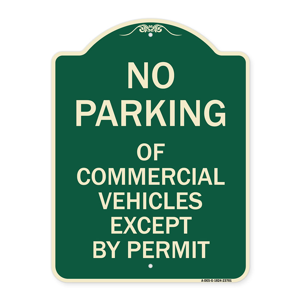No Parking of Commercial Vehicles Except by Permit