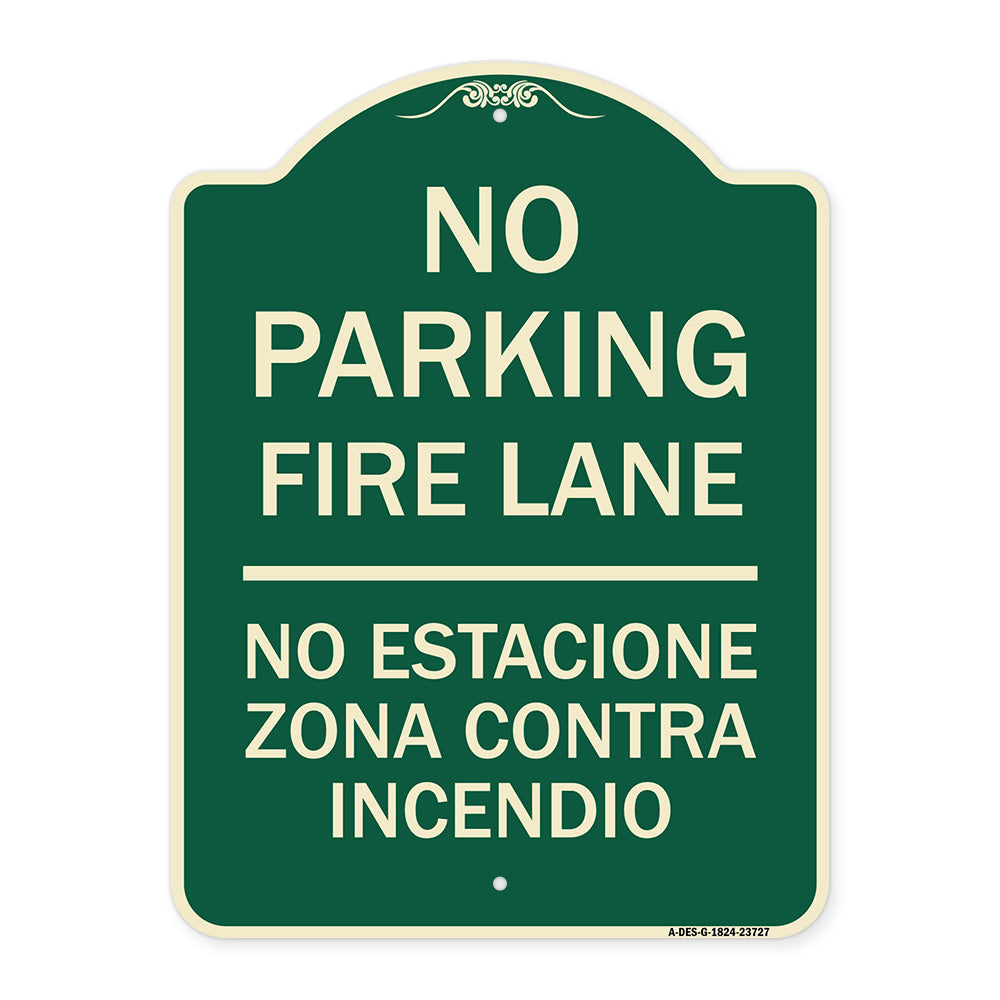 No Parking Fire Lane No Estacione Zona Contra Incendio