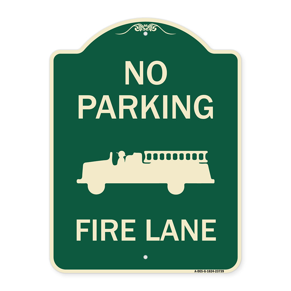 No Parking Fire Lane (Fire Truck Symbol)