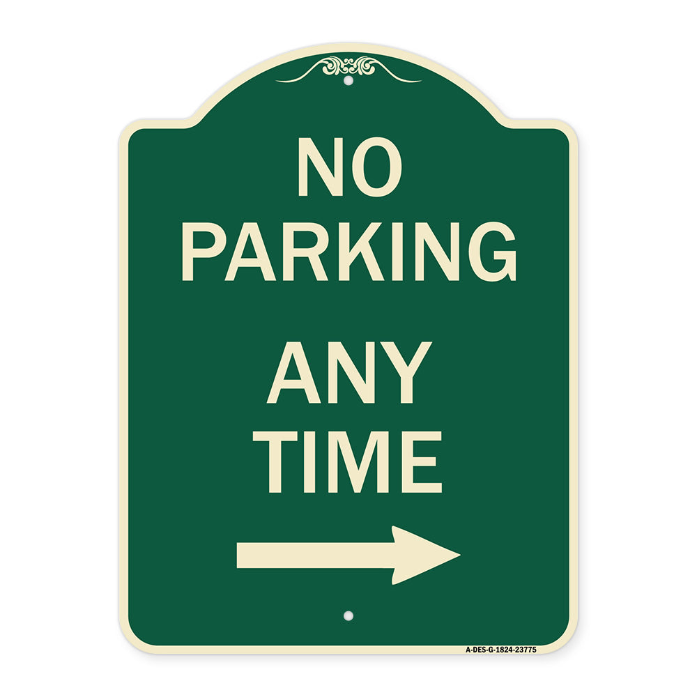 No Parking Anytime with Right Arrow