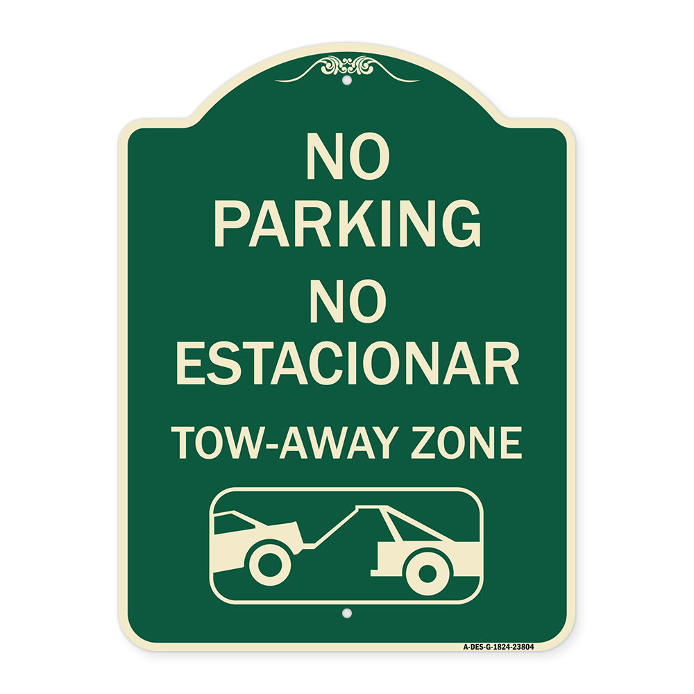 No Parking - No Estacionar Tow - Away Zone (With Graphic)