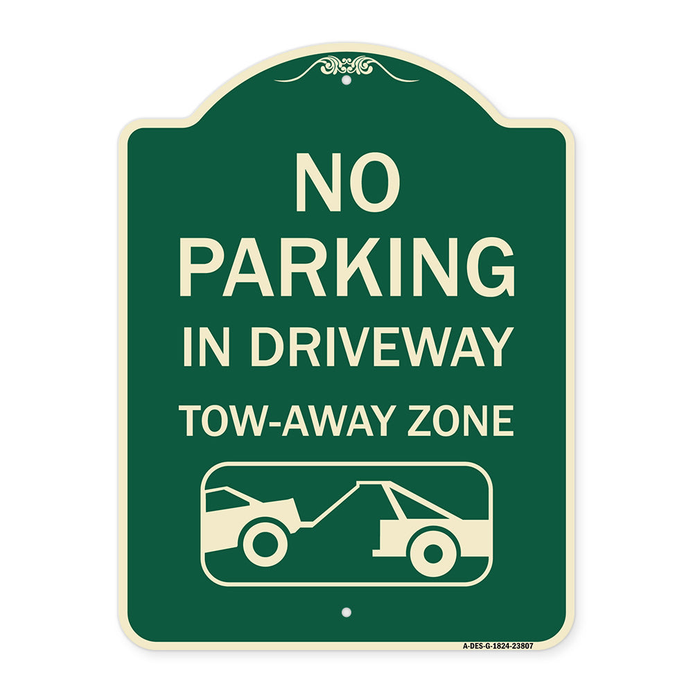No Parking - in Driveway Tow Away Zone (With Graphic)