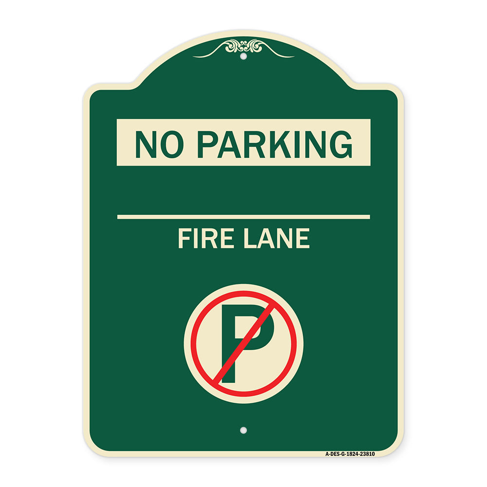 No Parking - Fire Lane (With No Parking Symbol)