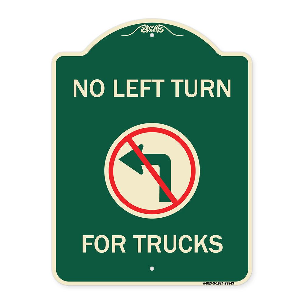No Left Turn for Trucks with Graphic