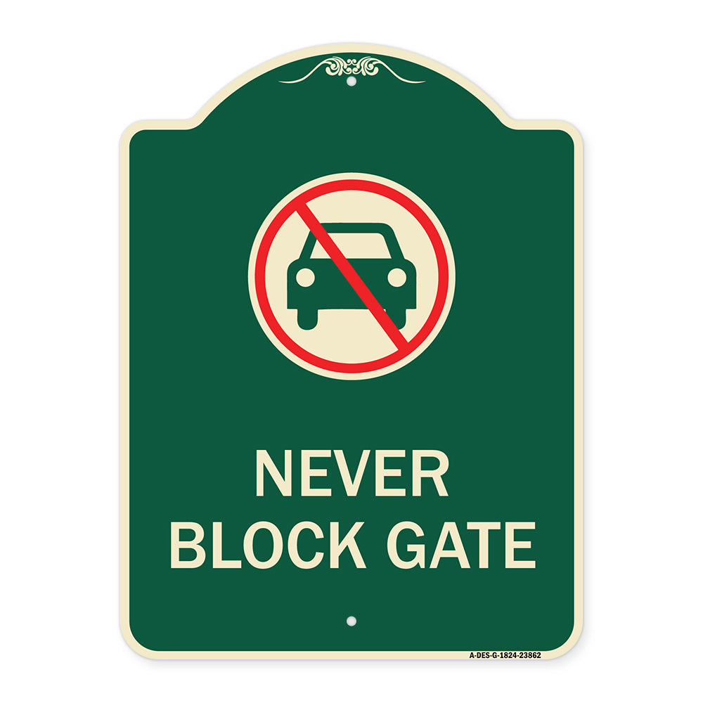 Never Block Gate with No Car Symbol