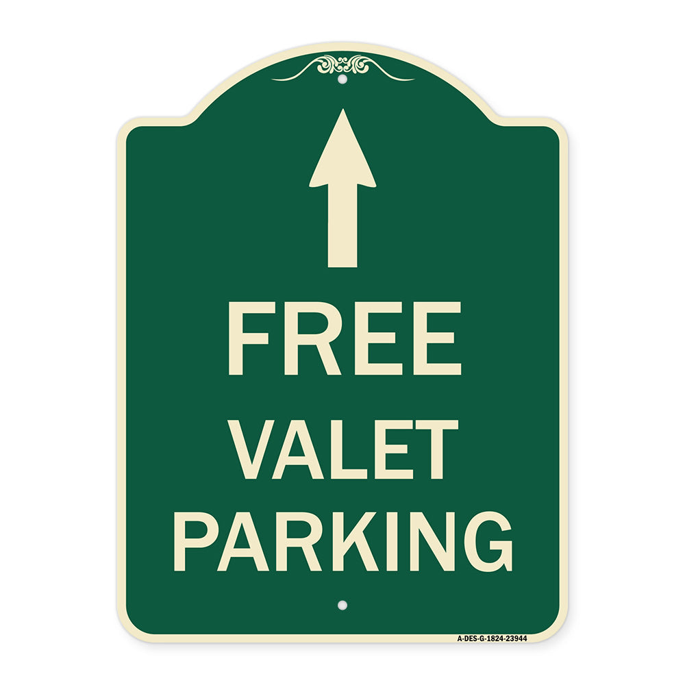 Free Valet Parking with Ahead Arrow