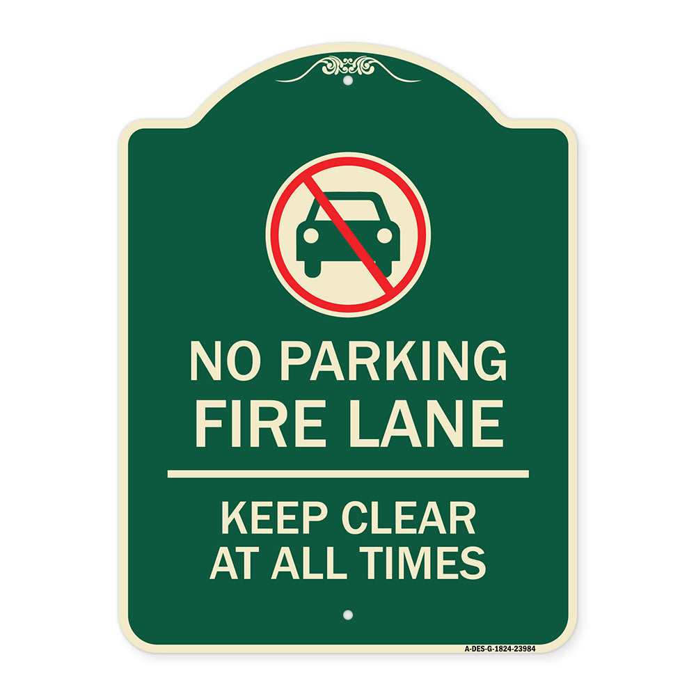 Fire Lane Keep Clear at All Times with Graphic