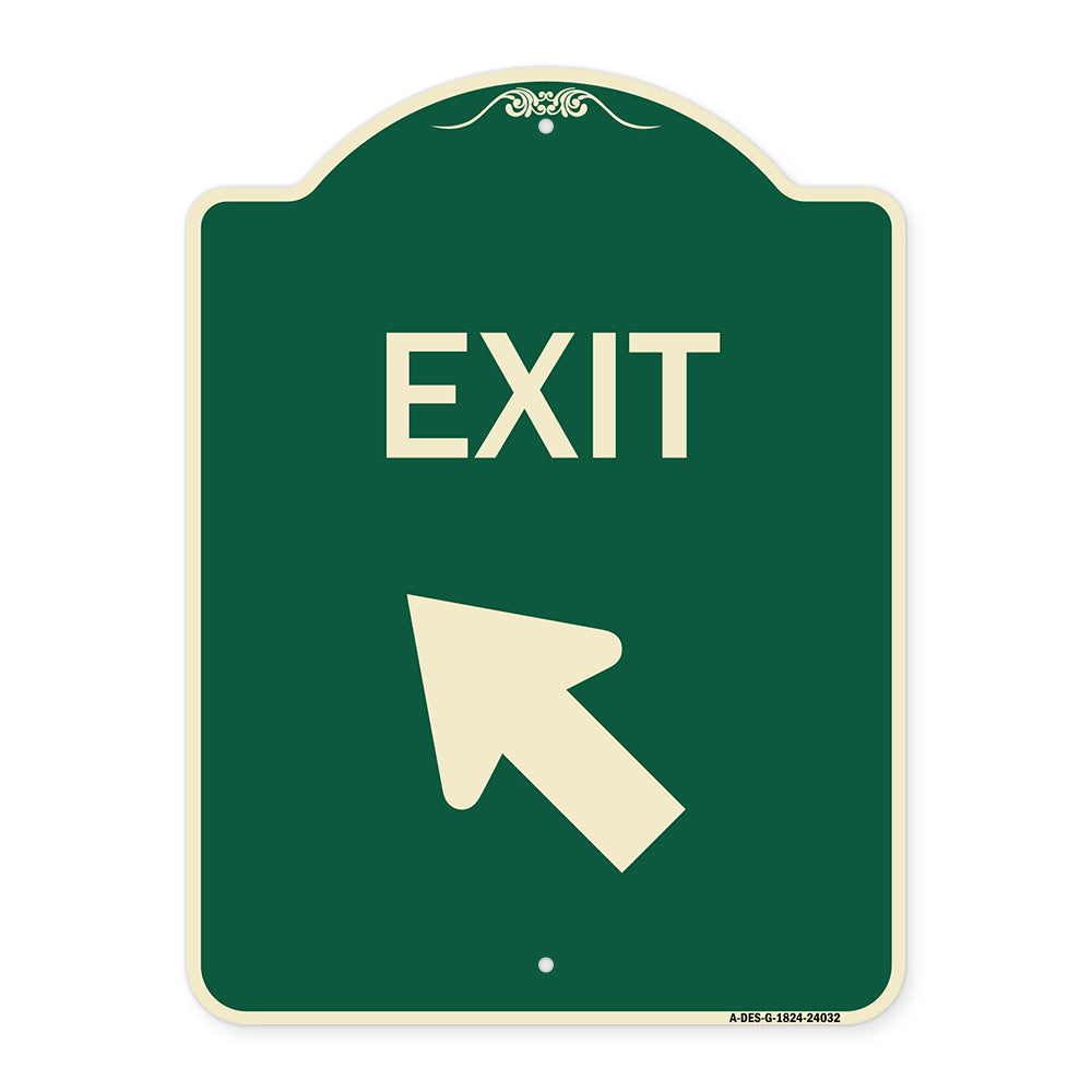 Exit Sign Exit with Left Arrow