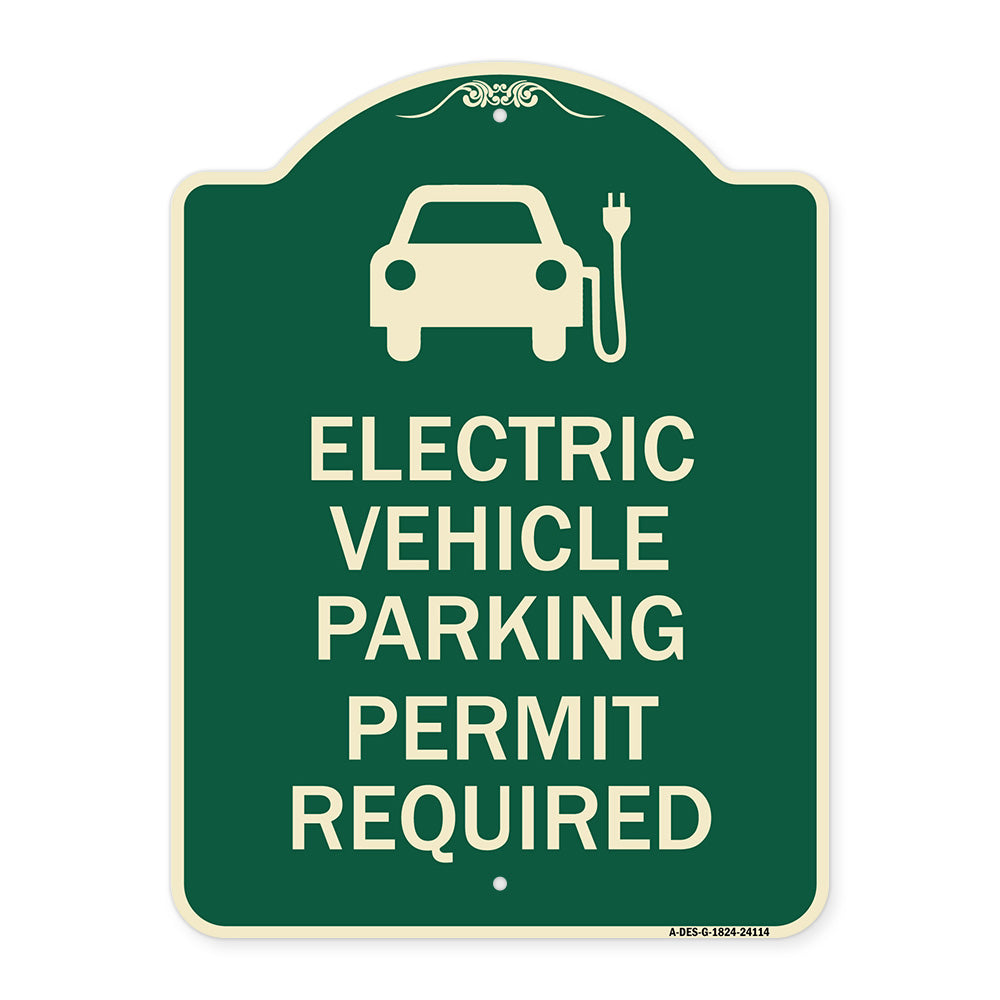 Electric Vehicle Parking Permit Required (With Electric Car Graphic)