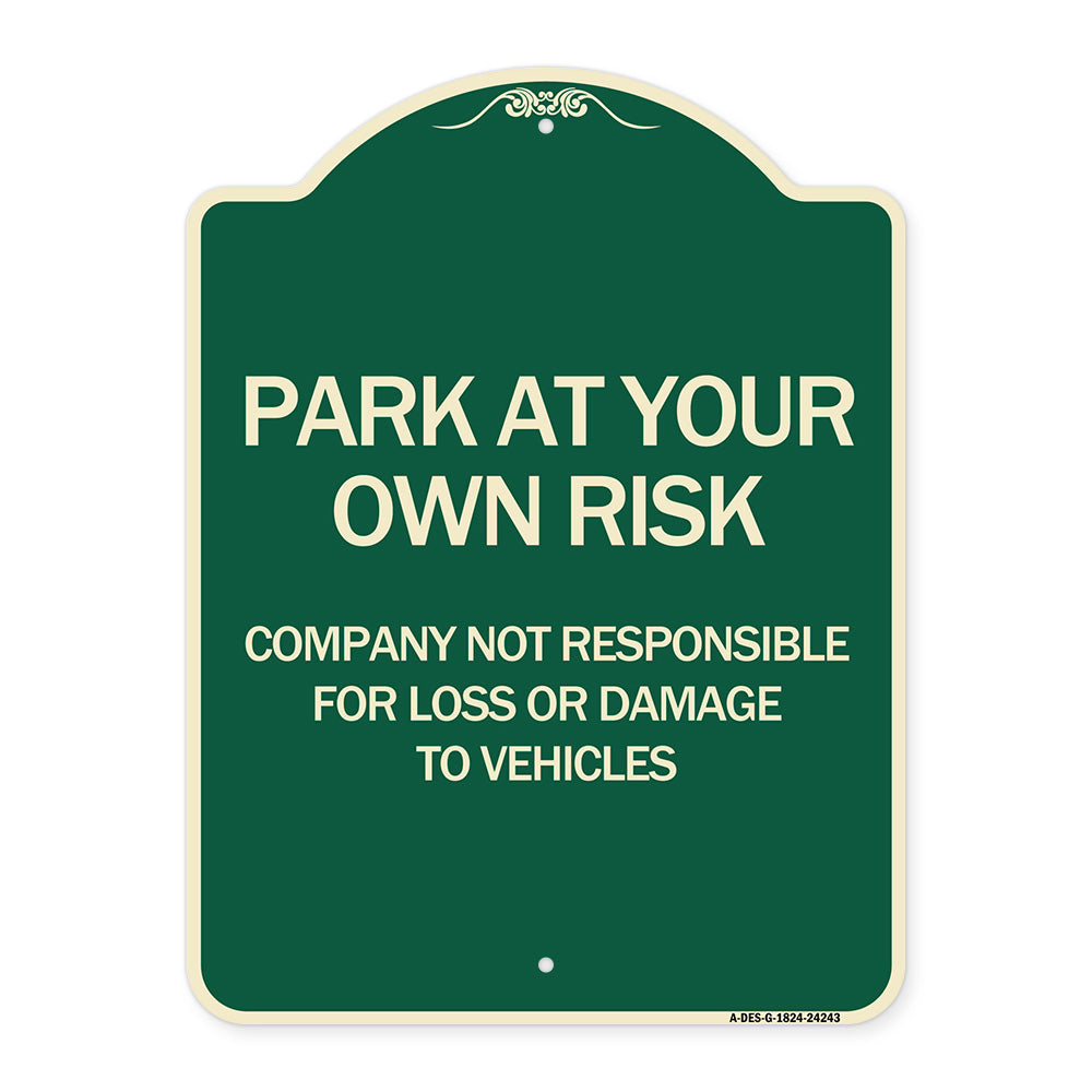 Company Not Responsible for Loss or Damage to Vehicles