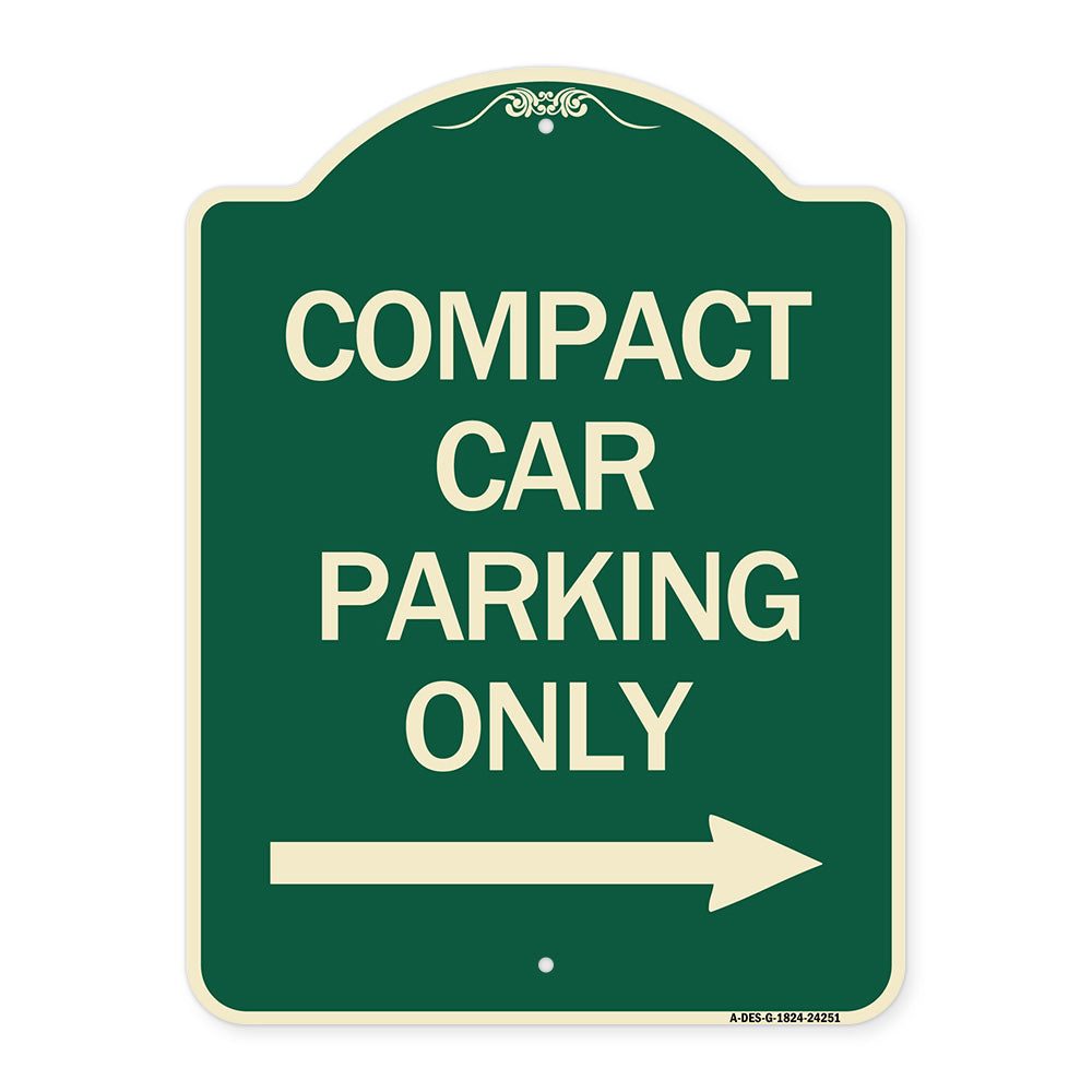 Compact Car Parking Only (With Right Arrow)