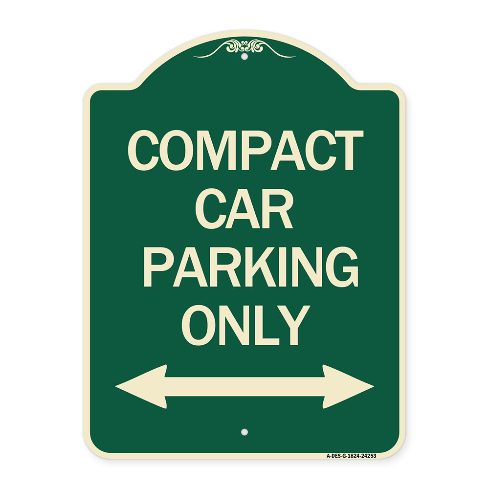 Compact Car Parking Only (With Bidirectional Arrow)