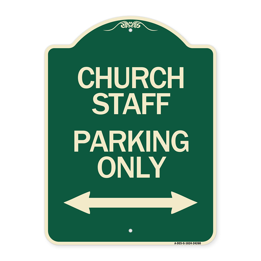 Church Staff Parking Only (With Bidirectional Arrow)