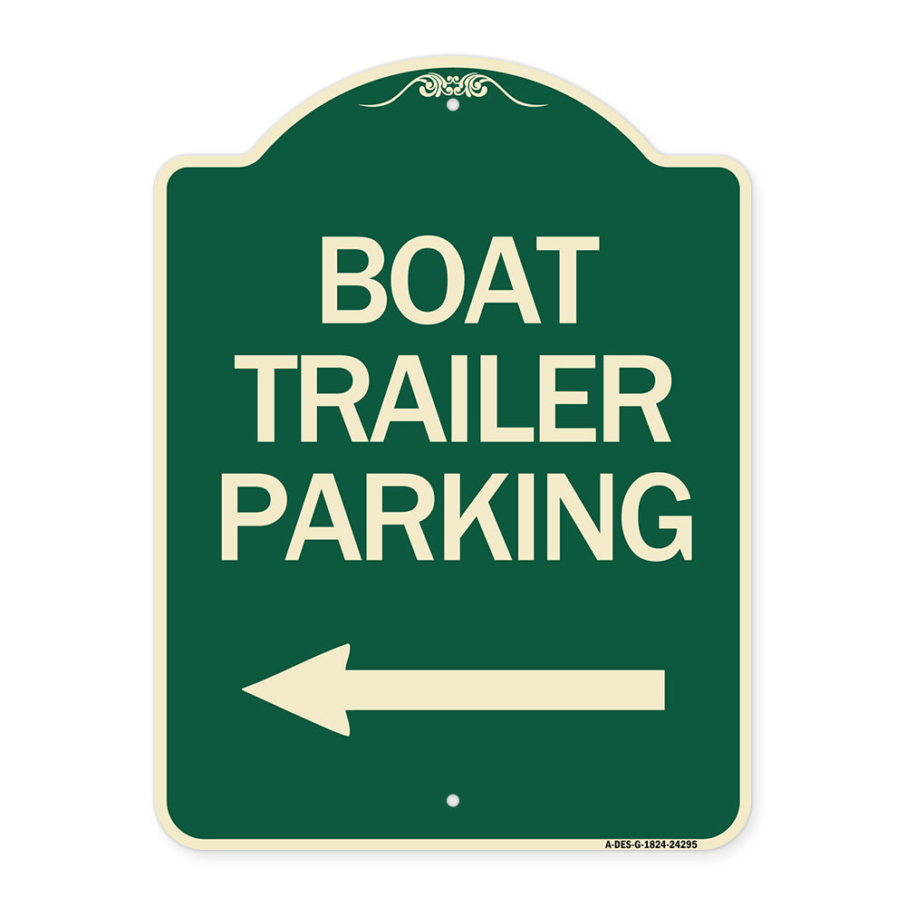 Boat Trailer Parking (With Left Arrow Symbol)