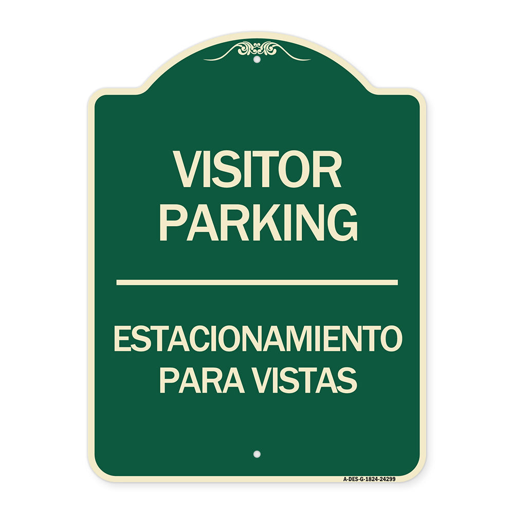 Bilingual Reserved Parking Sign Visitor Parking Estacionamiento Para Visitas
