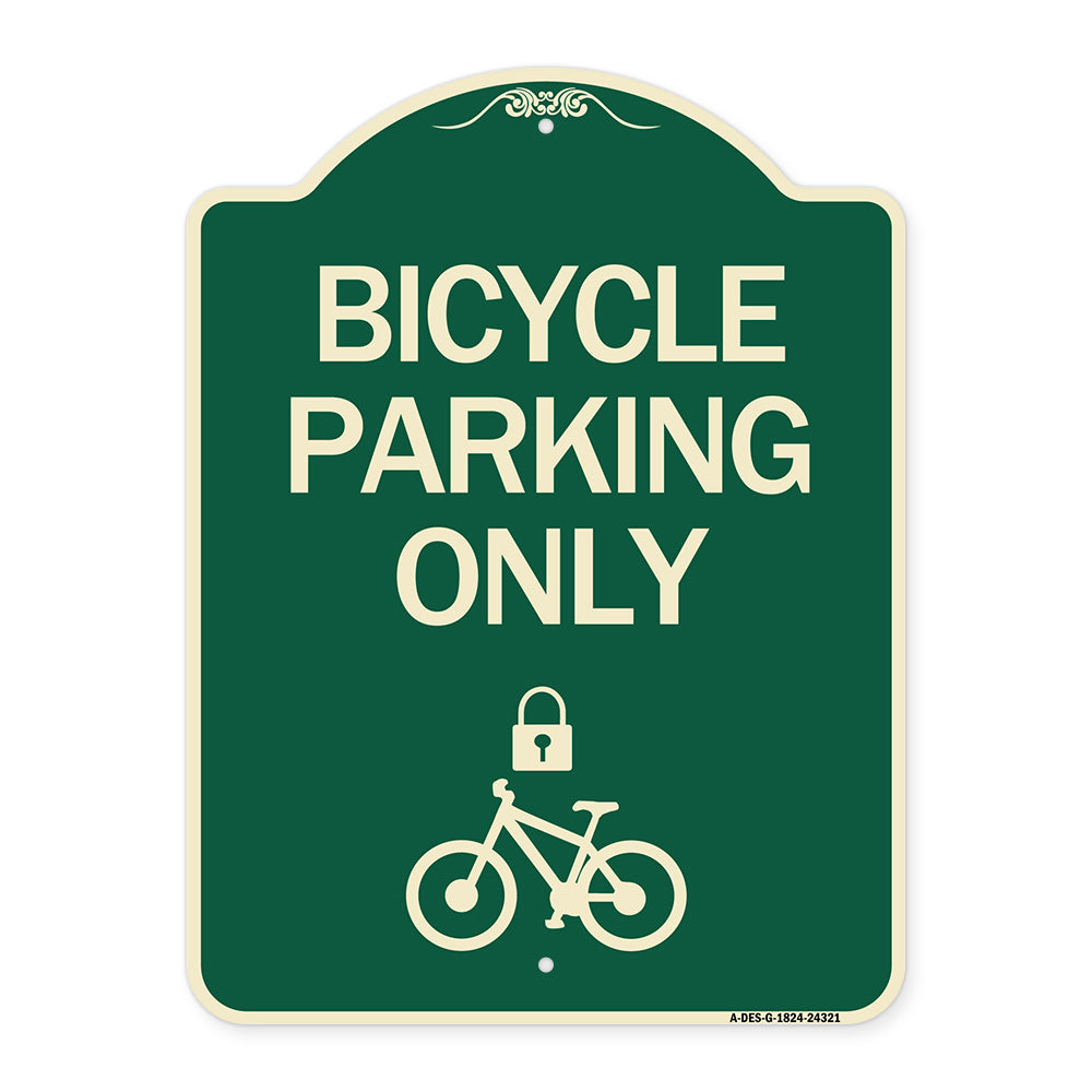Bicycle Parking Only (With Cycle and Lock Symbol