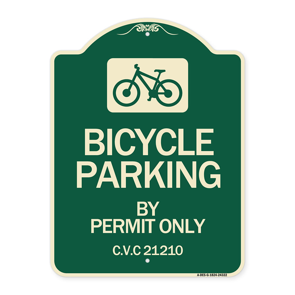 Bicycle Parking by Permit Only C.V.S. 21210 (With Bicycle Graphic)