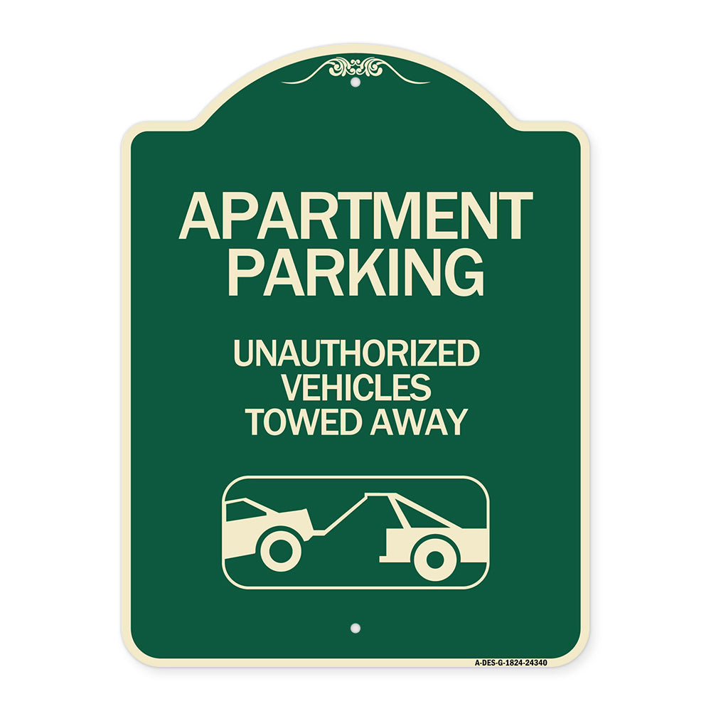 Apartment Parking - Unauthorized Vehicles Towed Away (With Car Tow Graphic)