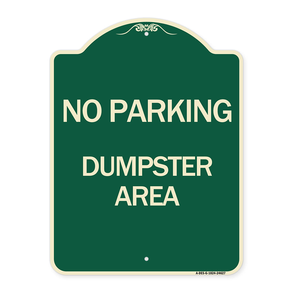 No Parking Dumpster Area