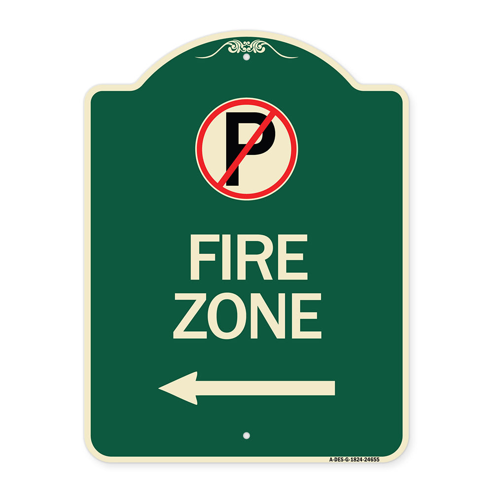 (No Parking Symbol and Left Arrow)